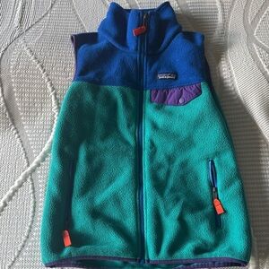 Patagonia Turquoise and Royal Blue Fleece Vest